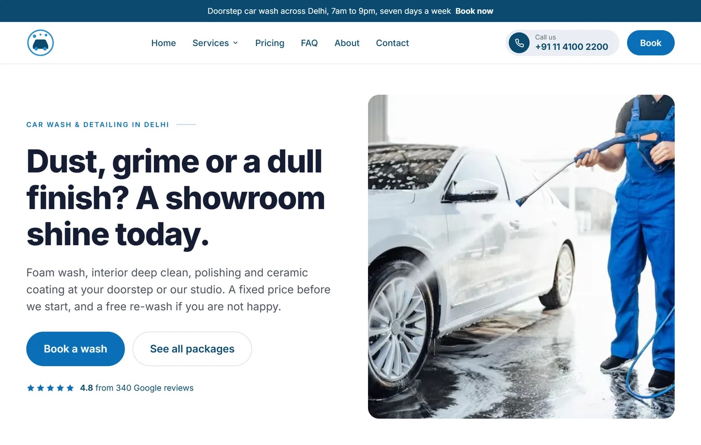 Shine Bay Car Wash website